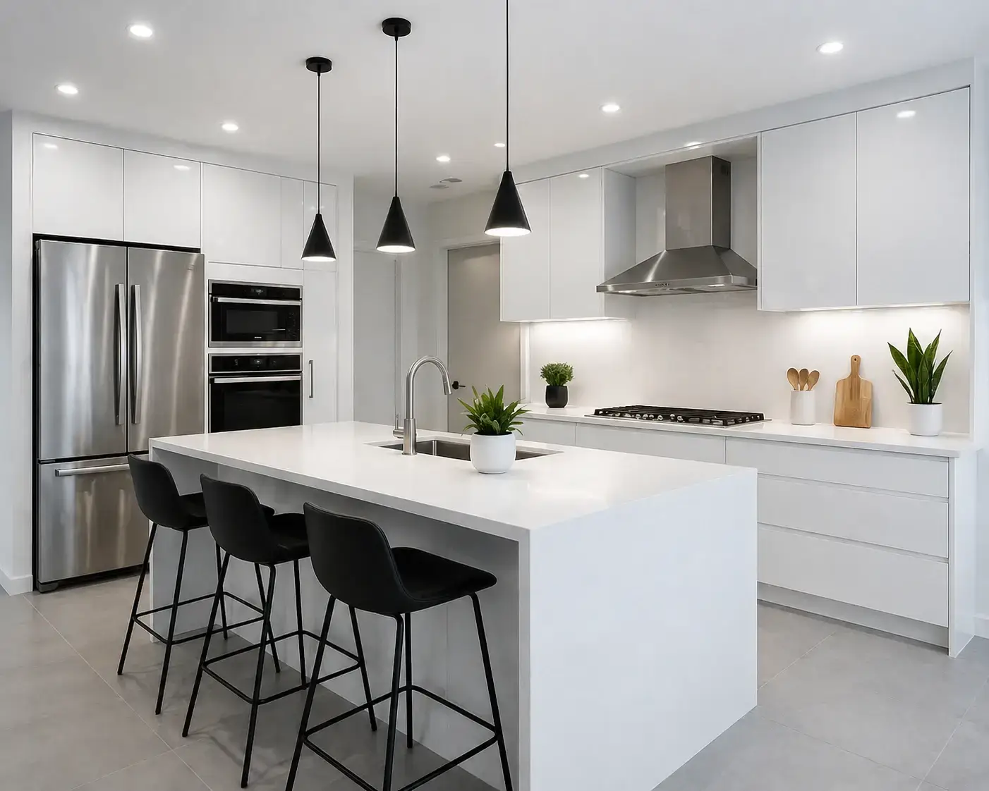 Luz blanca para cocinas y baños modernos