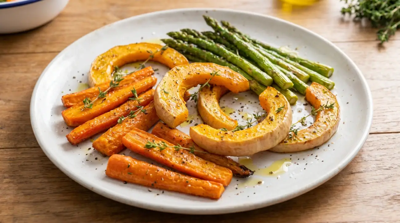 Vegetales Rostizados Con Aceite De Oliva Y Tomillo